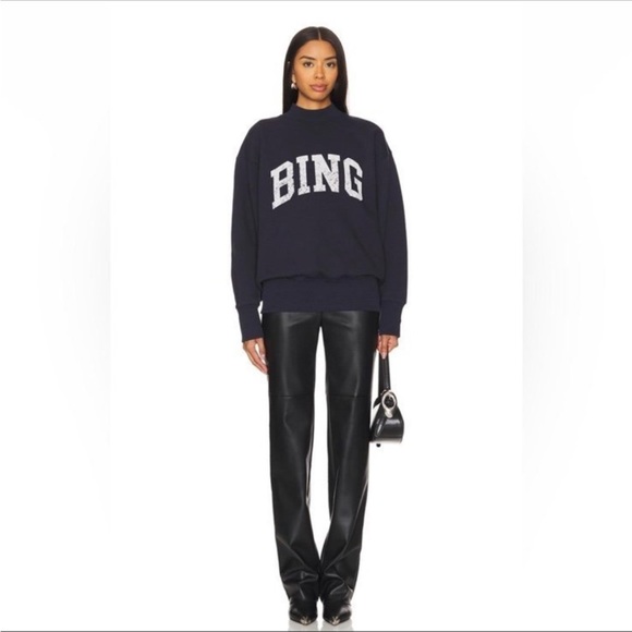 Price firm TY! NWT Anine Bing Bradie sweatshirt in navy - size small - Picture 4 of 7